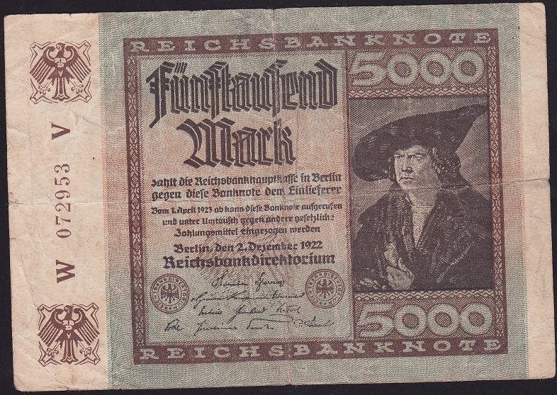 Almanya 5000 Mark 1922 Çok Temiz