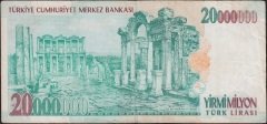 7.Emisyon 20 000 000 Lira C36 017275 Çok Temiz
