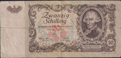 Avusturya 20 Şiling 1950 Temiz