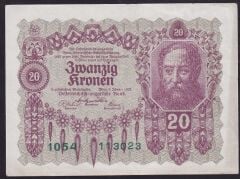Avusturya 20 Kronen 1922 Çok Çok Temiz+ Pick 76