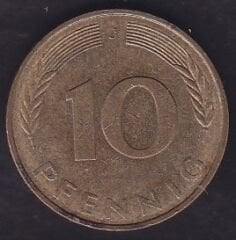 Almanya 10 Pfennig 1982 J