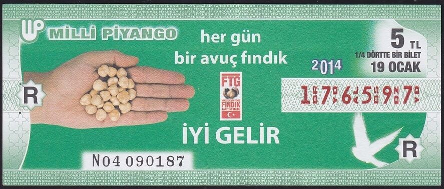 2014 19 Ocak Çeyrek Bilet - R Serisi