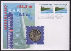 Hollanda 1 Ecu 1998 Folder Pullu ve Zarf Kapamada ( Hollanda Sulak Alanlar)