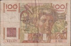 Fransa 100 Frank 15 Temmuz 1948 Çok Temiz