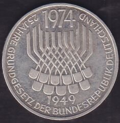 Almanya 5 Mark 1974 Gümüş ( 11.2 Gram )