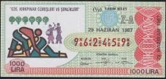 1987 29 Haziran Yarım Bilet - Z-A Serisi