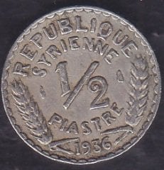 Suriye 1/2 Piastre 1936