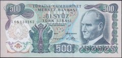 6.Emisyon 2.Tertip 500 Lira L68 134162 Çok Çok Temiz Çilaltı