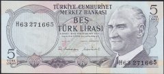 6.Emisyon 2.Tertip 5 Lira H63 271665 Çilaltı Çil