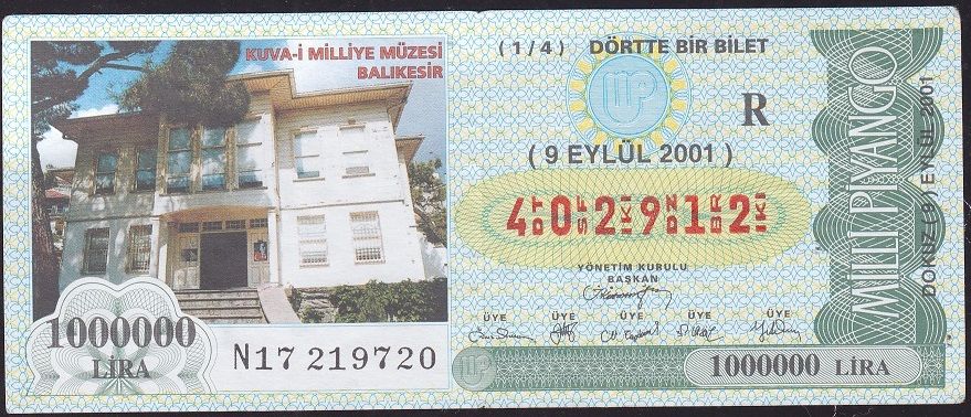 2001 9 Eylül Çeyrek Bilet - R Serisi