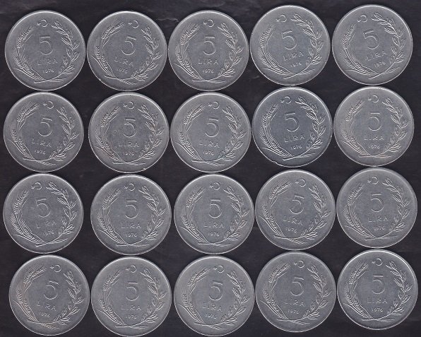 1976 YILI 5 LİRA - 20 ADET