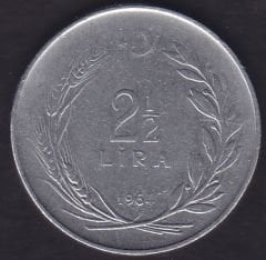 1964 Yılı 2.5 Lira Ters