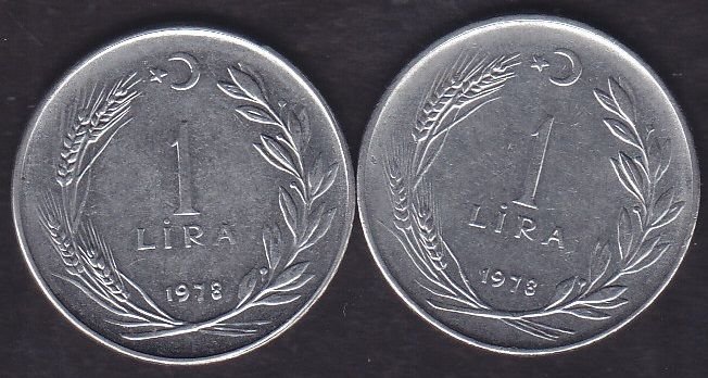 1978 Yılı 1 Lira (Ters Düz Takım)