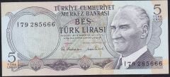 6.Emisyon 2.Tertip 5 Lira I79 285666 Çil