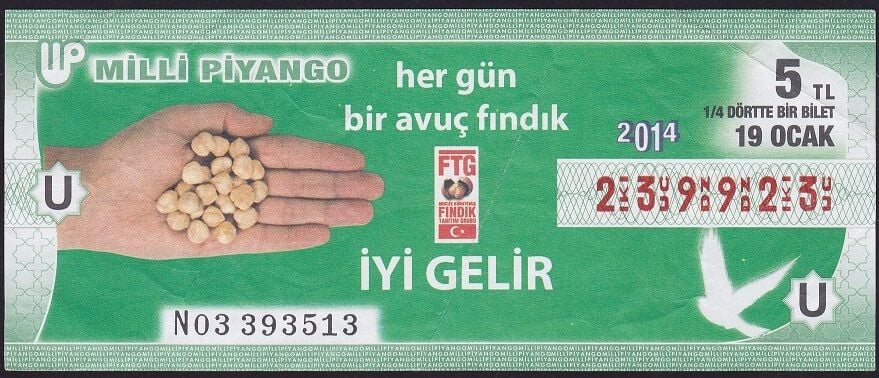 2014 19 Ocak Çeyrek Bilet - U Serisi