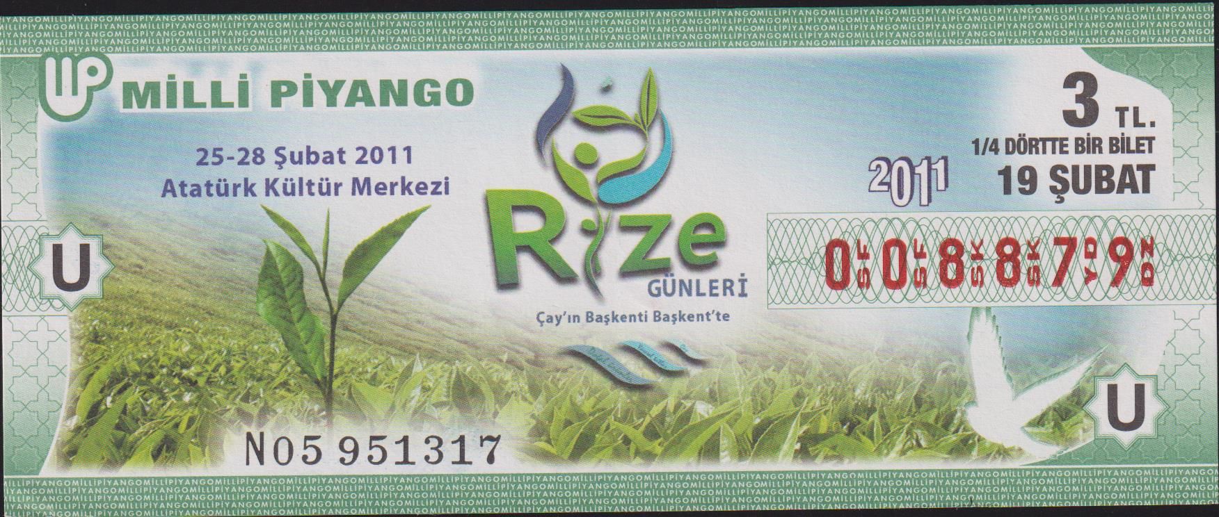 2011 19 Şubat Çeyrek Bilet - U Serisi