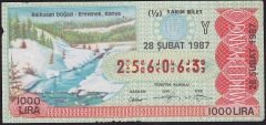 1987 28 Şubat Yarım Bilet - Y Serisi