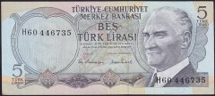 6.Emisyon 2.Tertip 5 Lira H60 446735 Çilaltı
