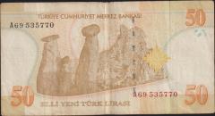 8.Emisyon 50 YTL A69 535770 Çok Temiz