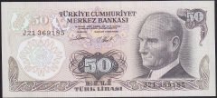 6.EMİSYON 2.TERTİP 50 LİRA J21 369185 ÇİL
