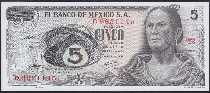 MEKSİKA 5 PESOS 1971 ÇİL