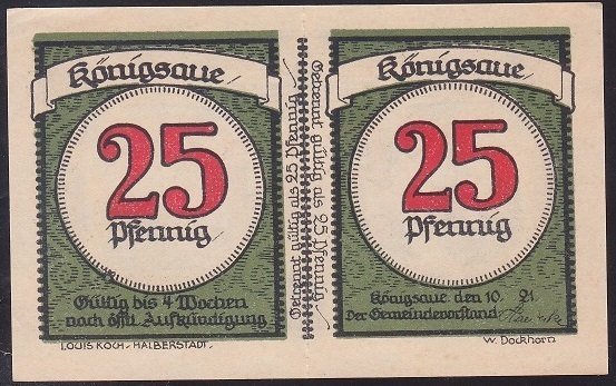 ALMANYA 50 PFENNİNG 1921 ÇİL 2 ADET 25 PFENNİG BÖLÜNMEMİŞ BLOK