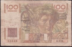 Fransa 100 Frank 1949 Çok Temiz