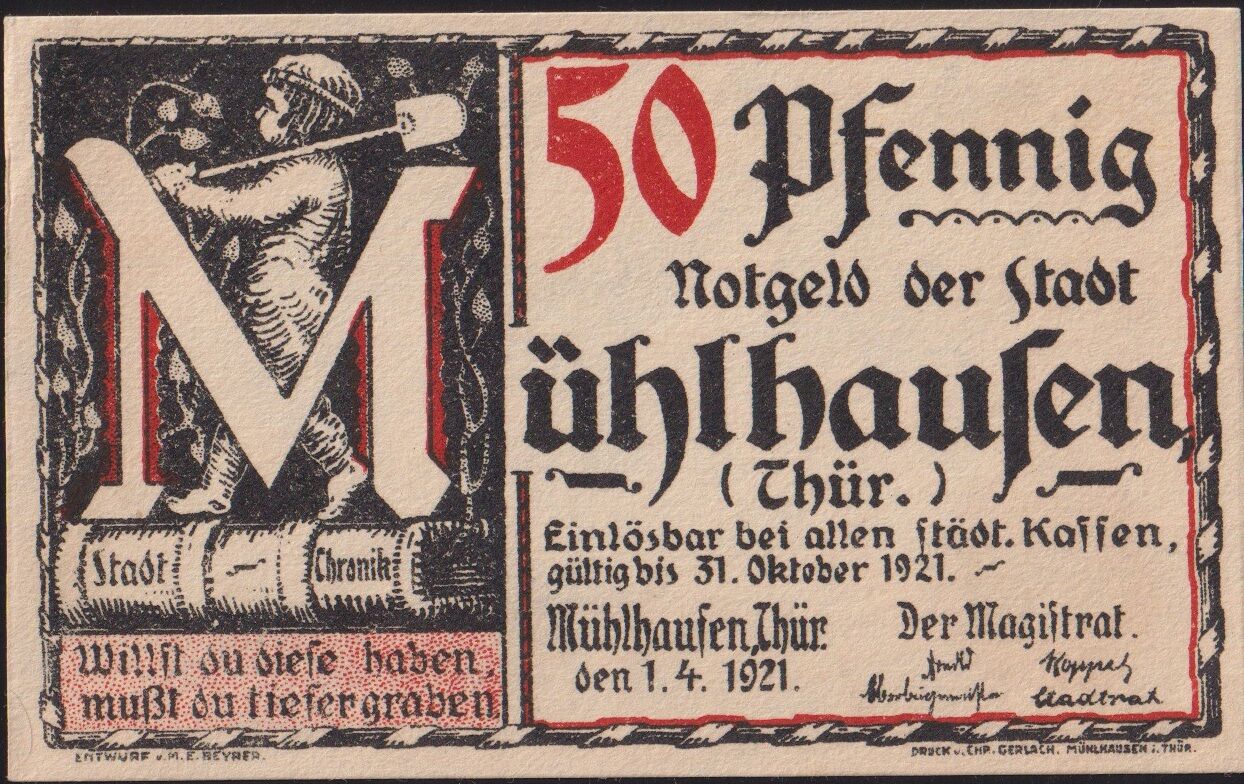 Almanya 50 Pfennig Notgeld 1921 Çil