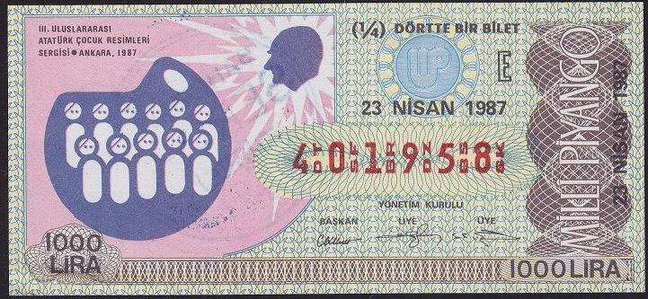 1987 23 Nisan Çeyrek Bilet - E Serisi