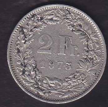 İSVİÇRE 2 FRANK 1975