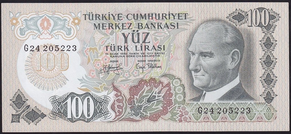 6.Emisyon 2.Tertip 100 Lira G24 205223 Çilaltı