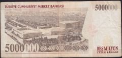 7.Emisyon 5 000 000 Lira H27 971179 Çok Temiz ( Blok Radar )