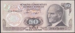 6.EMİSYON 2.TERTİP 50 LİRA J19 738907 ÇİLALTI (KAT YOK SARARMA VAR)
