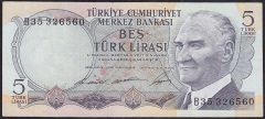 6.EMİSYON 1.TERTİP 5 LİRA B35 326560 ÇÇT +