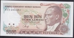 7.EMİSYON 3.TERTİP 5000 LİRA E03 490682 ÇİL