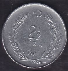 1967 Yılı 2.5 Lira Ters