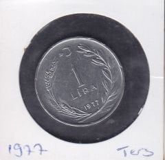 1977 Yılı 1 Lira Ters - Kapamada