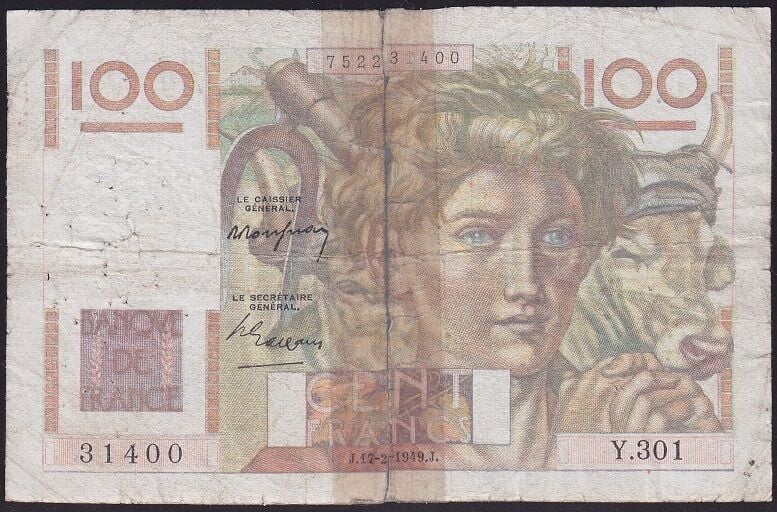 Fransa 100 Frank 1949 Haliyle