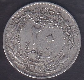 1327 / 4 Reşat 20 Para Temiz