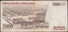 7.Emisyon 5 000 000 Lira H25 498871 Çok Temiz