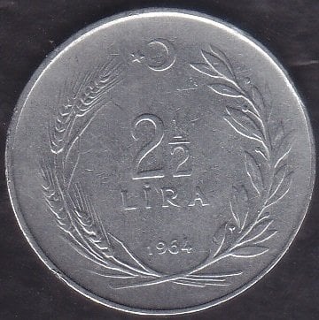 1964 YILI 2.5 LİRA eski para değerleri