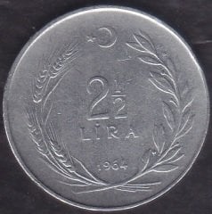 1964 YILI 2.5 LİRA eski para değerleri