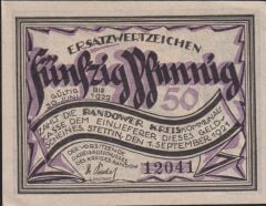 Almanya 50 Pfennig Notgeld 1921 Çil