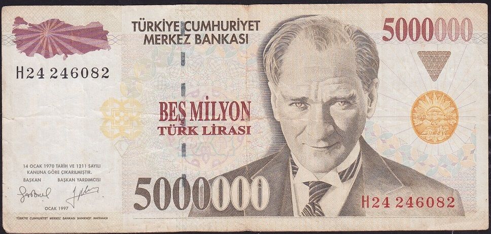 7.Emisyon 5 000 000 Lira H24 246082 Çok Temiz
