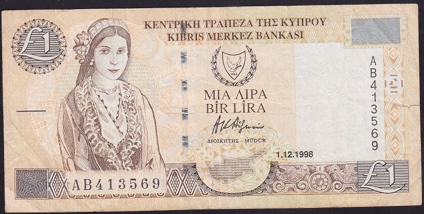 Kıbrıs 1 Lira 1998 Çok Temiz ( 1 Aralık )