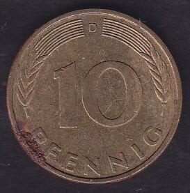 Almanya 10 Pfennig 1995 D