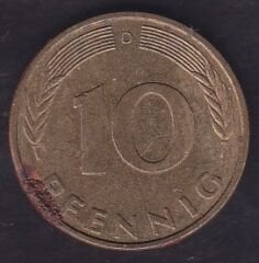 Almanya 10 Pfennig 1995 D