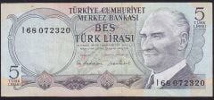 6.Emisyon 2.Tertip 5 Lira I68 072320 Çok Temiz+