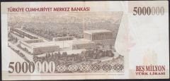 7.Emisyon 5 000 000 Lira J64 312862 Çok Temiz+