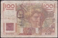 Fransa 100 Frank 1952 Temiz